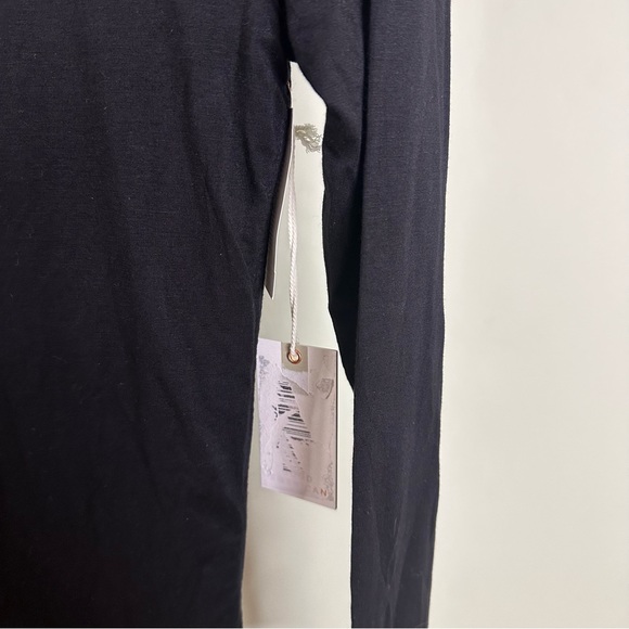 Good American Ruched Midi Dress in Black Size 1 NEW - Picture 14 of 15